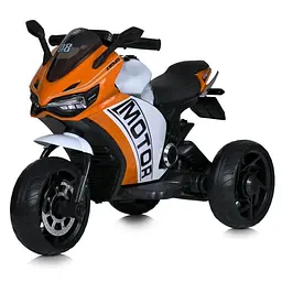 Детский электромотоцикл Bambi 12V 50W 2WD до 40 кг Оранжевый (DE-169-E-639)