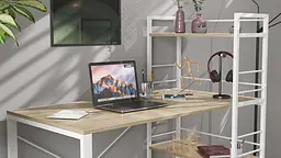 Письмовий стіл Ferrum-decor Серії Конект з етажеркою 75x120x60 білий ДСП Дуб Сонома 16мм (FRD-104227) - мініатюра 7