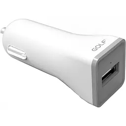 Автомобільний зарядний пристрій GOLF GF-C1 Car charger + Lightning cable 1USB 1A White - мініатюра 3