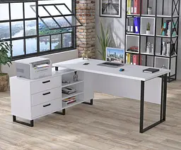 Стіл керівника Нотаріус Loft Design (Білий)
