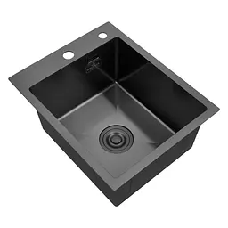 Кухонна мийка Kroner KRP PVD Schwarze - 4050HM (3,0/1,0 мм) (CV035374) - мініатюра 3