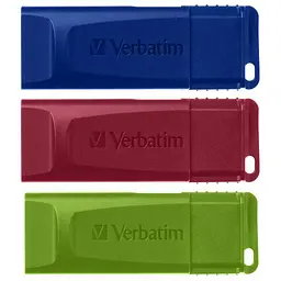 USB флеш накопичувач Verbatim 3x16GB Slider Red/Blue/Green USB 2.0 (49326) - мініатюра 3