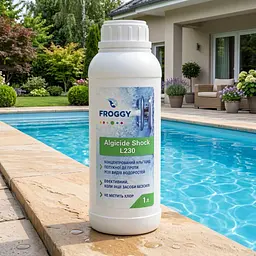 Шоковий швидкодіючий альгіцид для басейну Froggy Algicide Shock L230 проти водоростей, 1 л - мініатюра 2