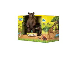 Набір тварин KIDS TEAM ANIMALS Сафарі Q9899-A37 Бурий Ведмідь та медвежа