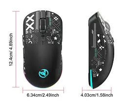 Комп'ютерна миша HYSJ Т90 бездротова, безшумна з акумулятором 2,4G+Bluetooth Black - мініатюра 5