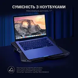 Підставка для ноутбука GamePro Tornado 17" Black (CP575) - мініатюра 11