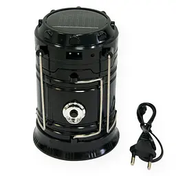 Лампа ліхтар туристичний "Sihong SH-5800T" 1W+6LED, повербанк ліхтар на сонячній батареї Чорний (NS) - мініатюра 7