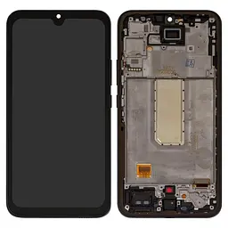 Дисплей для Samsung A346 Galaxy A34 5G, чорний, з рамкою, ., з широким обідком, (OLED)