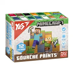 Фарби гуашеві Yes Minecraft, 12 кольорів, 20 мл, 230407