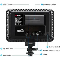 Накамерне світло Tolifo PT-F300B 30W LED300 color 3200-5600K [110715] - мініатюра 4