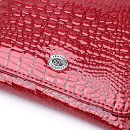 Стильний жіночий фактурний гаманець із натуральної шкіри ST Leather 22731 червоний - мініатюра 8
