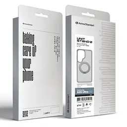 Противоударный чехол-панель для Samsung Galaxy S26 Ultra 5G, Unit Stand2, серый, силикон + поликарбонат, защита всего корпуса, с подставкой, поддержка магнитных держателей и беспроводной зарядки (MagSafe), ArmorStandart (ARM89565) - мініатюра 6