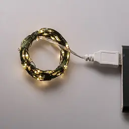 Гірлянда Роса нитка 100 LED довжина 10 м від USB зелена, жовтий GarlandoPro USB100L10MGY - мініатюра 9