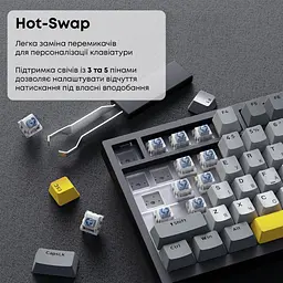 Клавіатура Ajazz AK820 Sea Salt Switch RGB USB-C UA Black (AK820-SS-BGY) - мініатюра 11