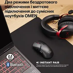 Комп'ютерна миша HyperX Pulsefire SAGA PRO RGB USB-A/WL/BT чорний teh0014115 - мініатюра 6