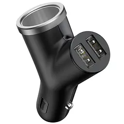 Адаптер автомобільний BASEUS cigarette lighter extended car charger 2 USB 40 W (CCALL-YX01) - мініатюра 2