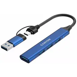 Концентратор Canyon hub DS-02 4in1 USB-A/C Blue (CNS-TDS02BL) - мініатюра 4