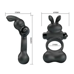 Ерекційне кільце Pretty Love Vibrant Penis Ring Yusuf Black - мініатюра 7