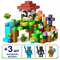 Магнітний конструктор Minecraft 100 шт по грі Майнкрафт Зомбі Mk001042 - мініатюра 2