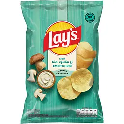Чипси Lays зі смаком білих грибів та сметани 120 г (920453)
