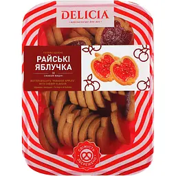 Печиво здобне Delicia Райські яблучка зі смаком вишні 350 г