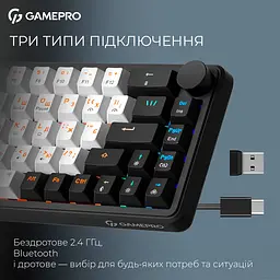 Клавіатура бездротова GamePro Asgard Valhalla MK210B Pro Black - мініатюра 4