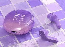 Навушники Acefast бездротові T9 Crystal (Air) color bluetooth earbuds Grape Purple - мініатюра 3