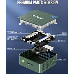 Неттоп GMKtec G3 8/256GB Green [157597] - мініатюра 11