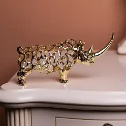 Декоративна фігурка Yiwu Rhinoceros 23х6х10 см металева статуетка колекційна для дому декор на камін HP-7-22 - мініатюра 5