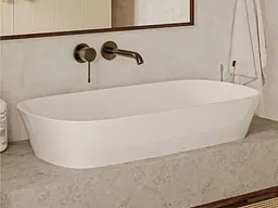 Умивальник Miraggio TRIPOLI (0000586) Miramarble, Глянцевий, Накладний, Білий - мініатюра 8