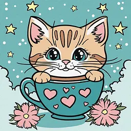 Картина за номерами "Чудовий котик" ©art_selena_ua KHO6280, 25х25 см