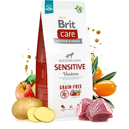 Сухий беззерновий корм для собак з чутливим травленням Brit Care Dog Grain-free Sensitive, з олениною, 1 кг - мініатюра 2
