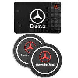Набір антиковзних килимків для торпеди та підсклянника Mercedes-Benz 3 шт