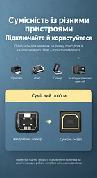 Кабель для принтера UGREEN US369 USB 2.0 USB-A - USB-B 3 м чорний (80804) - мініатюра 3