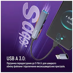 Концентратор ColorWay USB-A/USB-C 4-in-1 USB2.0х2/USB3.0/USB-C2.0 (CW-HUB06) - мініатюра 8