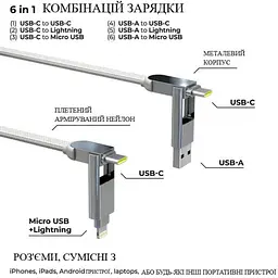 Кабель Rolling Square inCharge XL 3 м білий (XLL02R) - мініатюра 8
