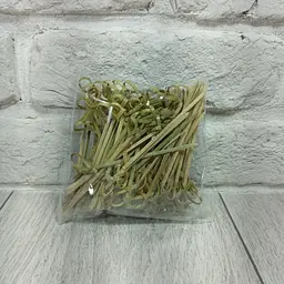 Шпажки для канапе, 9 см, 100 шт., зелені, власне виробництво, бамбук, для канапе, закусок, фруктів, десертів - мініатюра 5