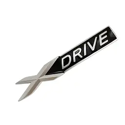 Емблема-напись X-Drive для BMW срібло матове 95х15 мм метал (на скотчі)