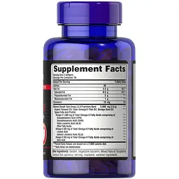 Жирні кислоти Puritan's Pride Triple Omega 3-6-9 Fish Flax Borage Oils Maximum Strength 60 капсул - мініатюра 2