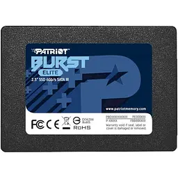 Накопичувач SSD Patriot Sata 2.5" 240Gb Burst Elite 3D TLC 250 256 (PBE240GS25SSDR)