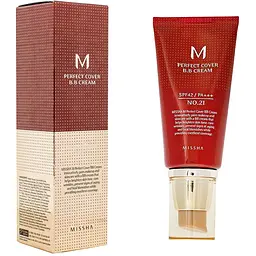 ВВ-крем Missha M Perfect Cover RX SPF42/PA+++ відтінок 21 (Light Beige) 50 мл - мініатюра 3