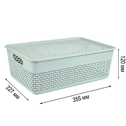 Кошик Stars Plast з кришкою сірий 8 л (94255/сір) - мініатюра 2