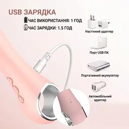 Вібратор-масажер для точки G силіконовий на акумуляторі 12 режимів вібрації та 7 електростимуляції 21.1 см Блакитний - мініатюра 6