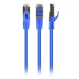 Патч-корд Cablexpert 1м S/FTP Cat 6A CU LSZH blue (PP6A-LSZHCU-B-1M) - мініатюра 1