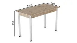Стіл кухонний Ferrum-decor Беніта 75x120x80 Білий ДСП Сан-Марино 16мм (FRD-105647) - мініатюра 4
