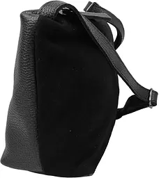 Сумка жіноча Borsacomoda чорна, з натуральної шкіри та замші, наплечна - мініатюра 7