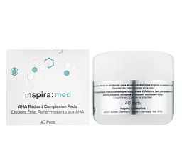Очищаючі диски-спонжі для обличчя з AHA-кислотами Inspira Med 40 шт