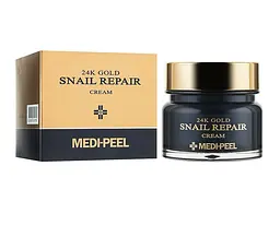 Крем для обличчя з колоїдним золотом та муцином равлика 24k Gold Snail Repair Cream Medi-Peel 50 мл - мініатюра 2