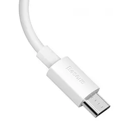 Кабель Baseus Simple Wisdom Data Cable Kit Cable USB to Micro 2.1A (2шт.) 1.5m TZCAMZJ-02 White - мініатюра 3