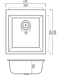 Кухонна мийка Platinum 4150 SOKIL матовий Гренадін (SP000039603) - мініатюра 5